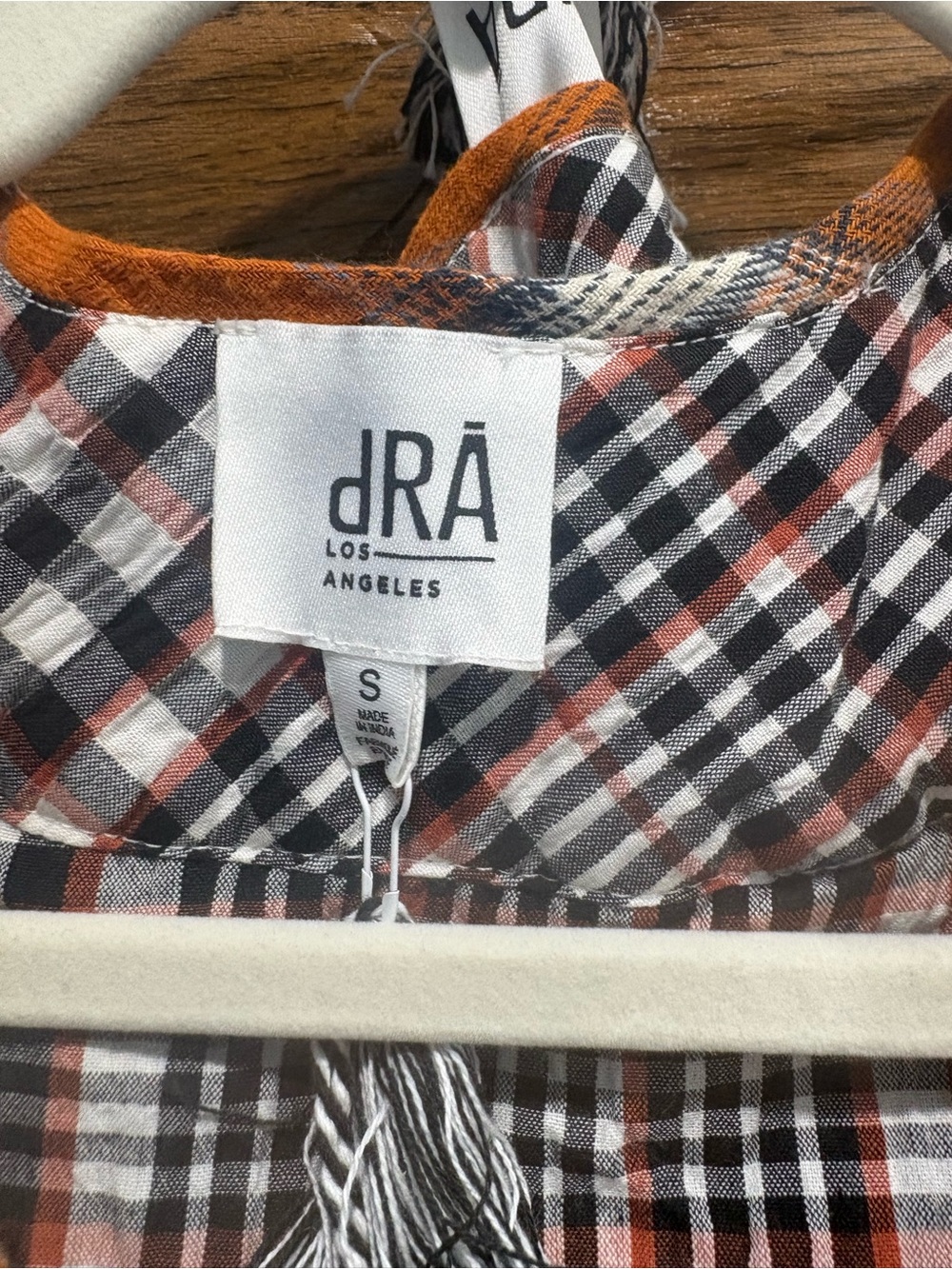 dRA Clothing Zoe Top Peplum Autumn Madres Plaid Blouse - Picture 6 of 11